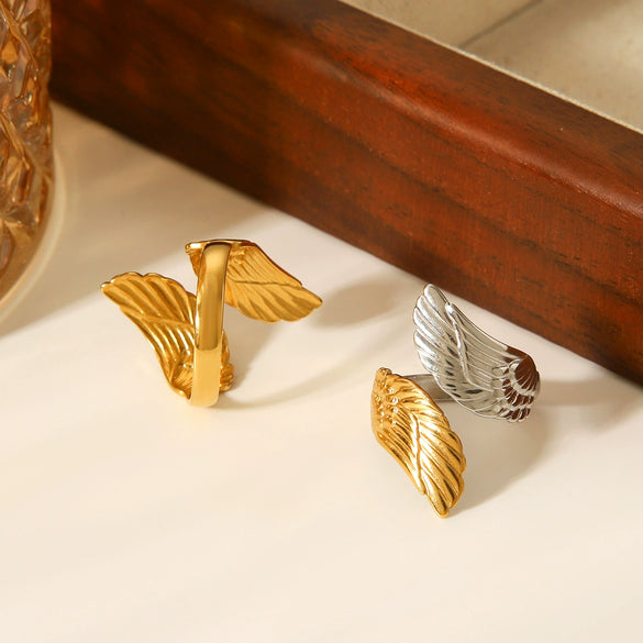 Stainless Steel Geometric Open Ring Jewelry With Electroplating