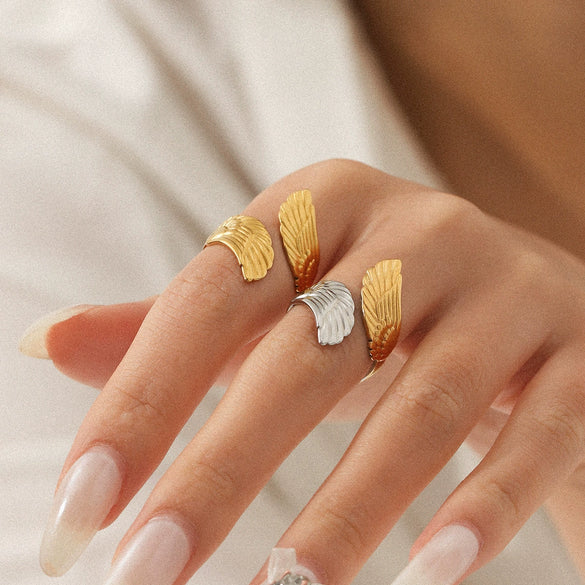 Stainless Steel Geometric Open Ring Jewelry With Electroplating