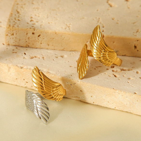Stainless Steel Geometric Open Ring Jewelry With Electroplating