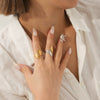 Stainless Steel Geometric Open Ring Jewelry With Electroplating