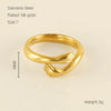Stainless Steel Geometric Opening Adjustable Ring Unisex Electroplated