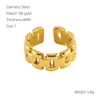 Stainless Steel Geometric Opening Adjustable Ring Unisex Electroplated