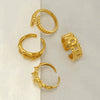 Stainless Steel Geometric Opening Adjustable Ring Unisex Electroplated