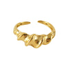Stainless Steel Geometric Opening Adjustable Ring Unisex Electroplated