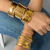 Stainless Steel Geometric Opening Bracelet With Electroplating