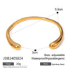 Stainless Steel Geometric Opening Bracelet With Electroplating