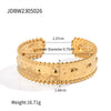Stainless Steel Geometric Opening Bracelet With Electroplating