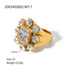 Stainless Steel Geometric Opening Ring Electroplated Hand Jewelry