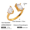Stainless Steel Geometric Opening Ring Electroplated Hand Jewelry
