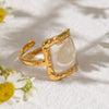 Stainless Steel Geometric Opening Ring Electroplated Hand Jewelry