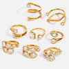 Stainless Steel Geometric Opening Ring Electroplated Hand Jewelry