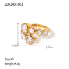Stainless Steel Geometric Opening Ring Electroplated Hand Jewelry