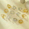 Stainless Steel Geometric Opening Rings Electroplated Jewelry