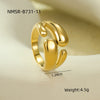 Stainless Steel Geometric Opening Rings Electroplated Jewelry