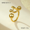 Stainless Steel Geometric Opening Rings Electroplated Jewelry