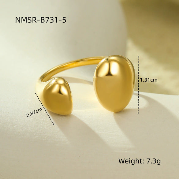 Stainless Steel Geometric Opening Rings Electroplated Jewelry