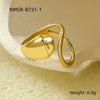 Stainless Steel Geometric Opening Rings Electroplated Jewelry