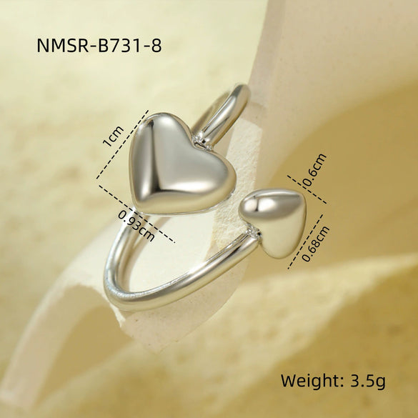 Stainless Steel Geometric Opening Rings Electroplated Jewelry