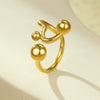 Stainless Steel Geometric Opening Rings Electroplated Jewelry