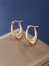 Stainless Steel Geometric Oval Earrings For Women With Electroplating Design
