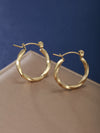 Stainless Steel Geometric Oval Earrings For Women With Electroplating Design
