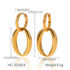 Stainless Steel Geometric Oval Electroplated Women's Earrings