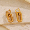 Stainless Steel Geometric Oval Handmade Polished Electroplated Hip Hop Style Women's Earrings