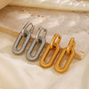 Stainless Steel Geometric Oval Handmade Polished Electroplated Hip Hop Style Women's Earrings