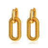 Stainless Steel Geometric Oval Handmade Polished Electroplated Hip Hop Style Women's Earrings
