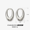 Stainless Steel Geometric Oval Hiphop Cut Out Electroplated Women's Earrings