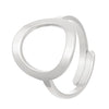 Stainless Steel Geometric Oval Hollow Open Baroque Ring Electroplated For Women