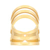Stainless Steel Geometric Oval Hollow Open Baroque Ring Electroplated For Women