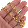 Stainless Steel Geometric Oval Knot Chain Jewelry Accessories With Totem Pattern And Electroplating For Diy Necklace Bracelet Hiphop Style
