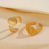 Stainless Steel Geometric Oval Ring For Women With Oil Pressure Treatment