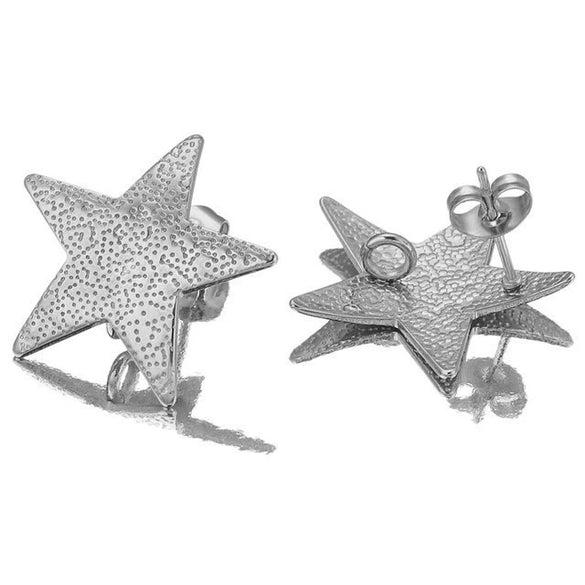 Stainless Steel Geometric Oval Stud Earrings Electroplating Handmade Jewelry