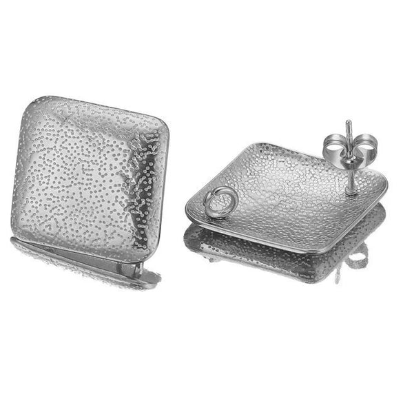 Stainless Steel Geometric Oval Stud Earrings Electroplating Handmade Jewelry
