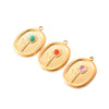 Stainless Steel Geometric Oval Sunflower Relief Jewelry Accessories Diy Earrings Pendant Flower Pendant Electroplated