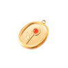 Stainless Steel Geometric Oval Sunflower Relief Jewelry Accessories Diy Earrings Pendant Flower Pendant Electroplated