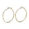 Stainless Steel Geometric Oval Women's Earrings With Electroplating