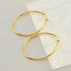 Stainless Steel Geometric Oval Women's Earrings With Electroplating