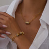Stainless Steel Geometric Paper Clip Chain Electroplated Bracelet And Necklace