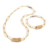 Stainless Steel Geometric Paper Clip Chain Electroplated Bracelet And Necklace