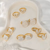 Stainless Steel Geometric Pattern Electroplated Love Opening Adjustable Ring For Women