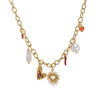 Stainless Steel Geometric Pattern Electroplated Pendant Braided Rope Necklace For Women