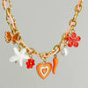 Stainless Steel Geometric Pattern Electroplated Pendant Braided Rope Necklace For Women