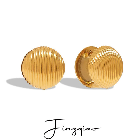 Stainless Steel Geometric Pattern Electroplated Women's Earrings