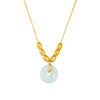 Stainless Steel Geometric Pattern Gold Plated Oval Beaded O Word Chain Pendant Necklace Accessories