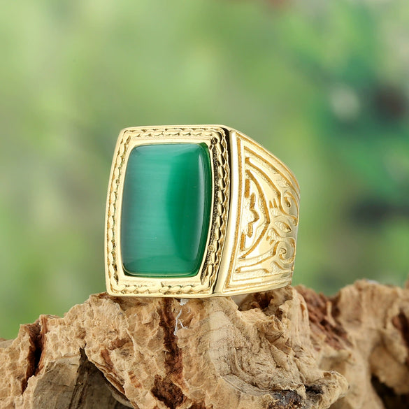 Stainless Steel Geometric Pattern Polish Ring For Women And Unisex