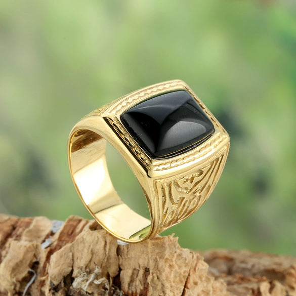 Stainless Steel Geometric Pattern Polish Ring For Women And Unisex