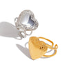 Stainless Steel Geometric Pattern Ring Jewelry With Electroplating And Love Photo Box Opening Design